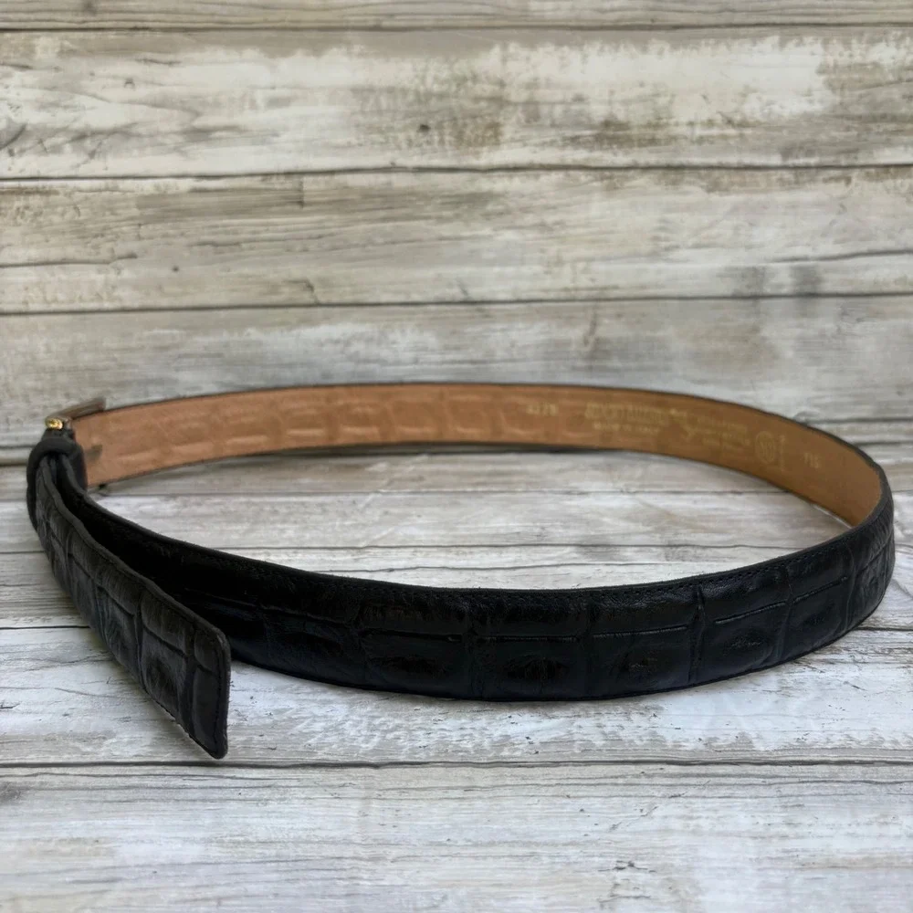 Sergio Balestri Leather Belt Black 115IT/XL US Textured Embossed Made in Italy